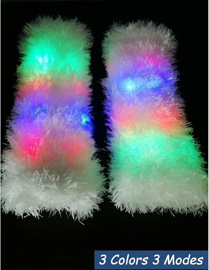 Luwint LED Flashing Furry Arm Leg Warmers - Image 4