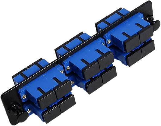 RiteAV LGX Footprint Fiber Optic Cable SC Adapter Patch Panel 6 Ports Loaded by RiteAV
