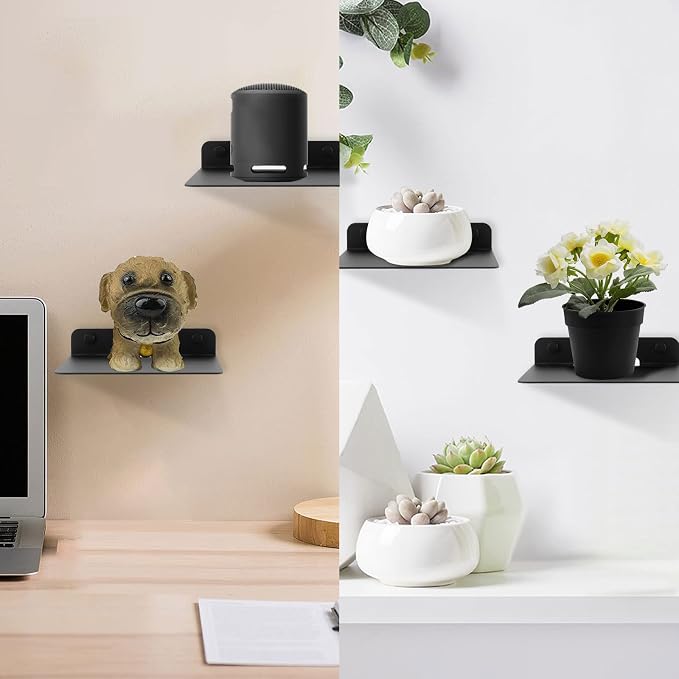 WISDING Small Floating Shelves, Cell Phones, Mesh Router, Toy Display Shelf - Image 2