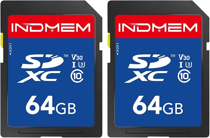 64GB SD Card 2Pack, High Speed up to 90M/S, C10/U3/V30, SDXC UHS-I Memory Cards by elecacc