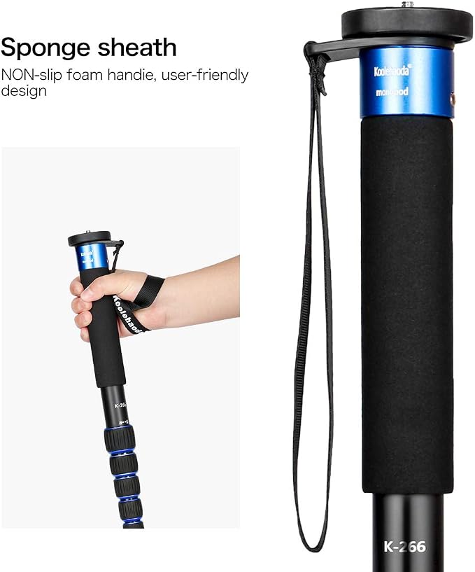 Koolehaoda 6-Section Monopod Compact Portable Photography Aluminum Alloy Unipod - Image 6