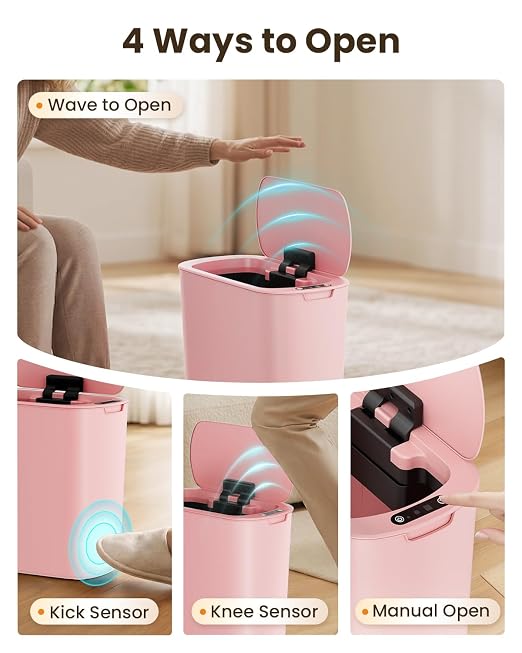 Cesun Motion Sensor Trash Can, 5 Gallon Automatic Bathroom Garbage Can - Image 2