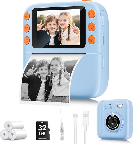 Instant Print Camera for Kids, Christmas Birthday Gifts for Girls Boys by Yusuuo