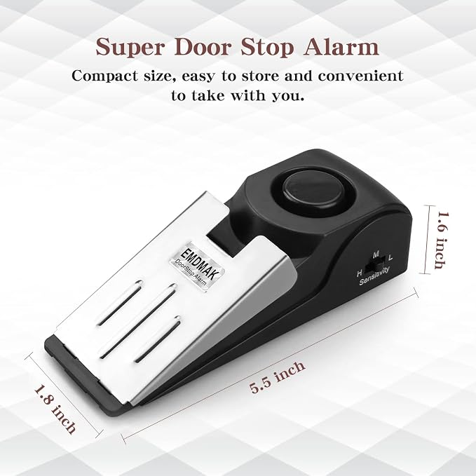 EMDMAK Door Stop Alarm with 120DB Siren Door Stop - Image 3