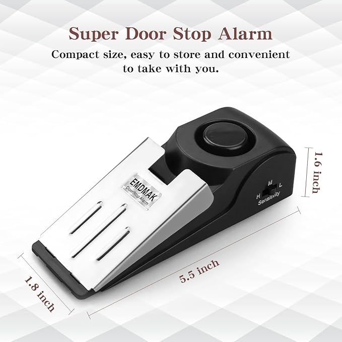 EMDMAK Door Stop Alarm with 120DB Siren Door Stop - Image 6