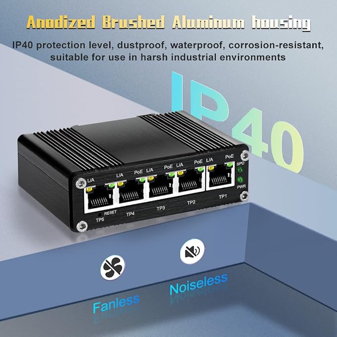 Industrial 5-Port Managed Network Gigabit PoE Switch - Image 8