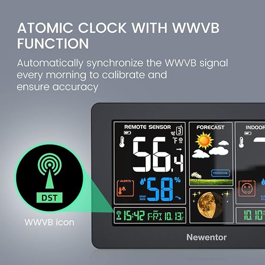 Newentor Weather Station Wireless Indoor Outdoor Thermometer, Color Display - Image 4