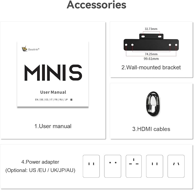 Beelink Mini PC, Mini S12 Intel 12th Gen 4-Core N95, Mini Computer 12GB LPDDR5 - Image 9