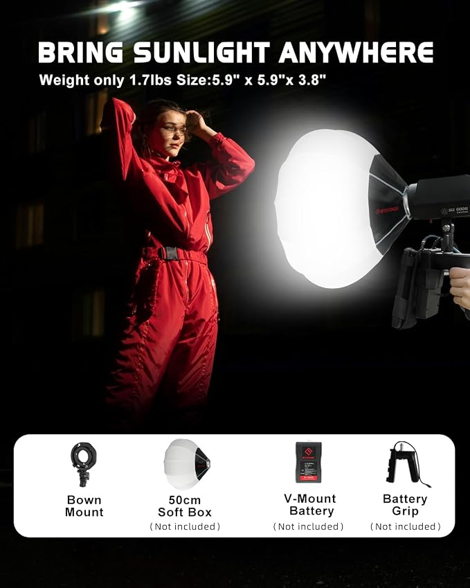 IFOOTAGE LED Video Light SL1 60DN, 5600K Daylight Photography Lighting - Image 2