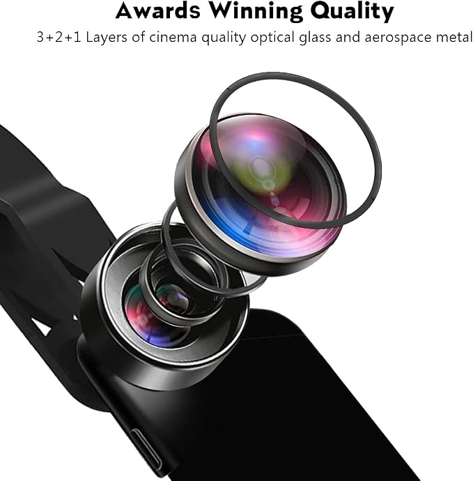 KEYWING Phone Camera Lens 3 in 1 Phone Lens Kit, 198 Fisheye Lens + 120 Super - Image 2