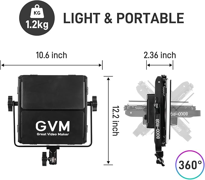 GVM RGB LED Video Light Kit, 800D 6X Upgraded Studio Lights - Image 6