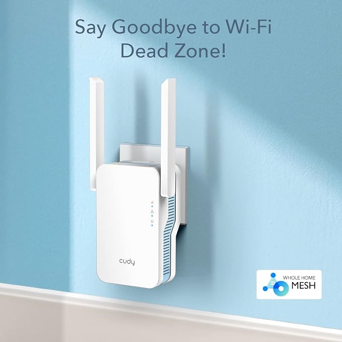 Cudy AC1200 WiFi Extender, 1.2Gbps Home Signal Booster, Dual Band 5GHz/2.4GHz - Image 2