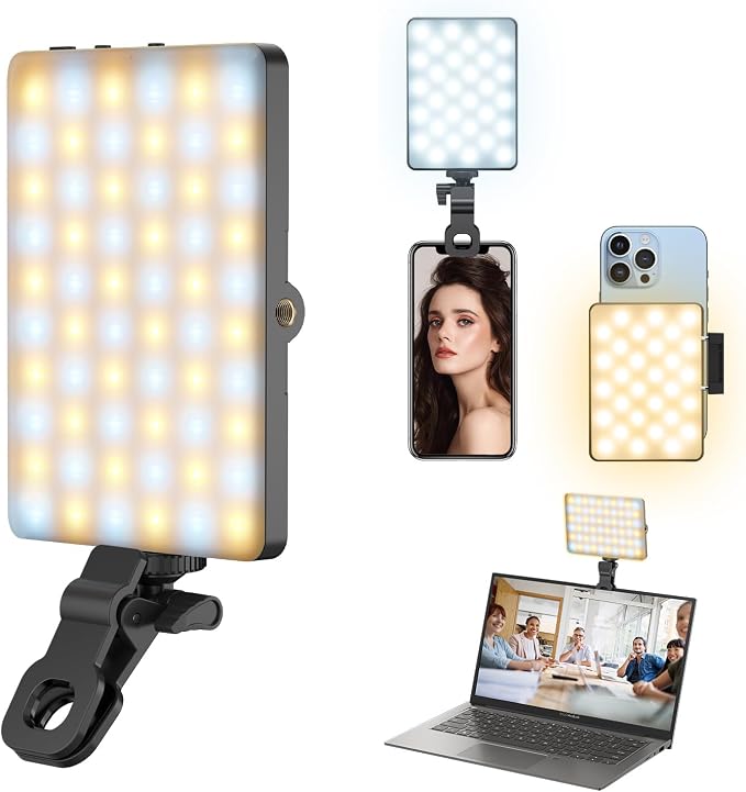 Led Selfie Light, Phone Clip, 3000mAh Rechargeable, Photo Light by Youlisn