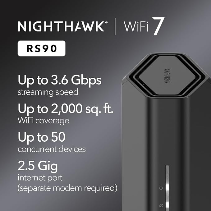 NETGEAR Nighthawk Dual-Band WiFi 7 Router – Router Only, BE3600 Wireless Speed - Image 2