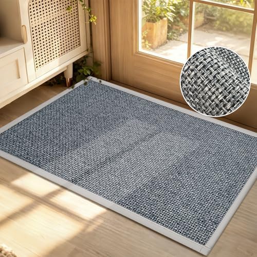 Braided Doormat Grey 17"x30", Non Slip, Back Door by winolive