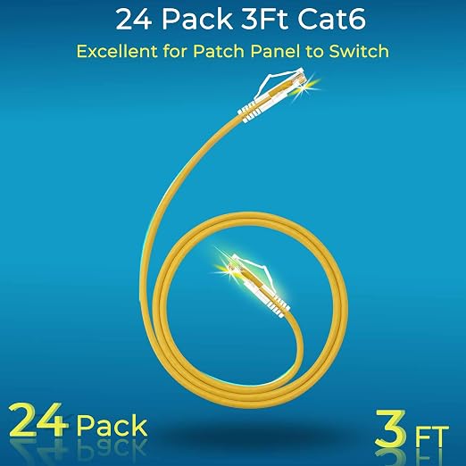 Rapink Patch Cables Cat6/ Cat6a 3ft Slim, Cat6a Ethernet Patch Cable 30G Support - Image 2