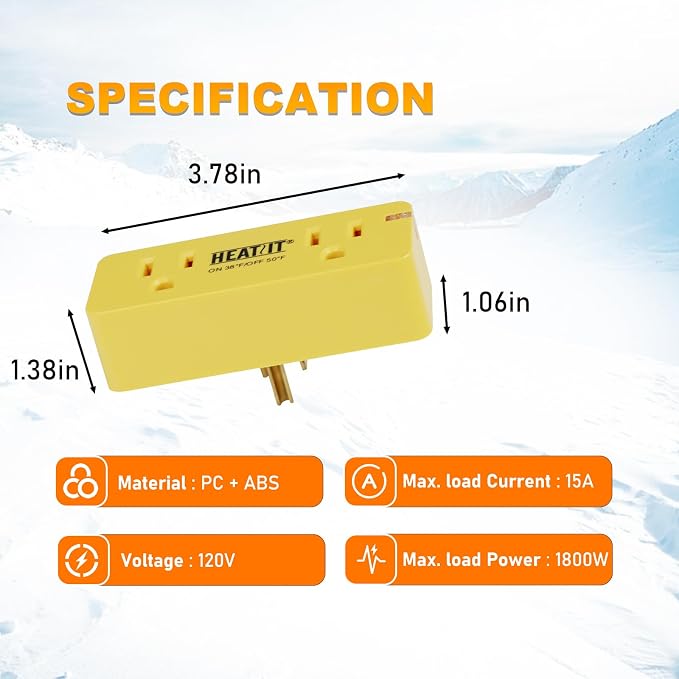 HEATIT ET-21 Freeze Thermostatically Controlled Outlet On at 38F /Off at 50F - Image 5