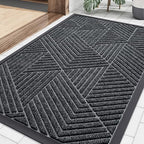 Smiry Front Door Mat Outside Entrance, Low Profile Rubber Doormat by Smiry