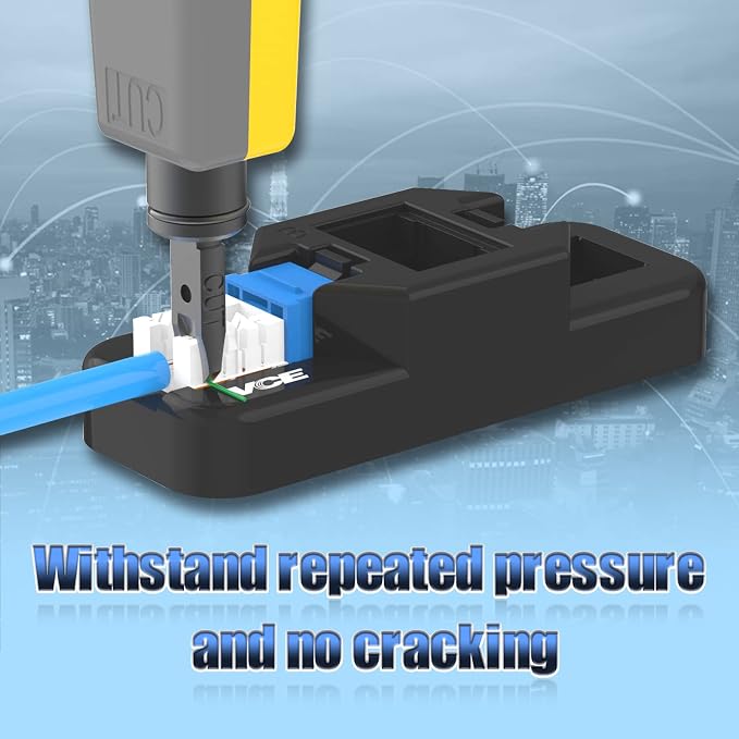 VCE UL Listed Cat6 RJ45 Keystone Jack Insert 25-Pack, 90 Degree Punch Down - Image 2