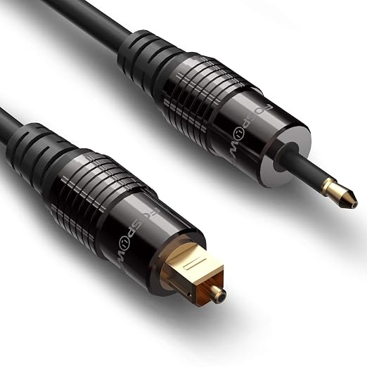 FosPower 24K Gold Plated Toslink to Mini Toslink Digital Fiber Optical S/PDIF by FosPower