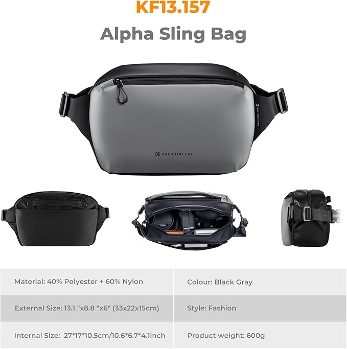 K&F CONCEPT Camera Sling Bag Crossbody Bag Waterproof Camera Shoulder Backpack - Image 6