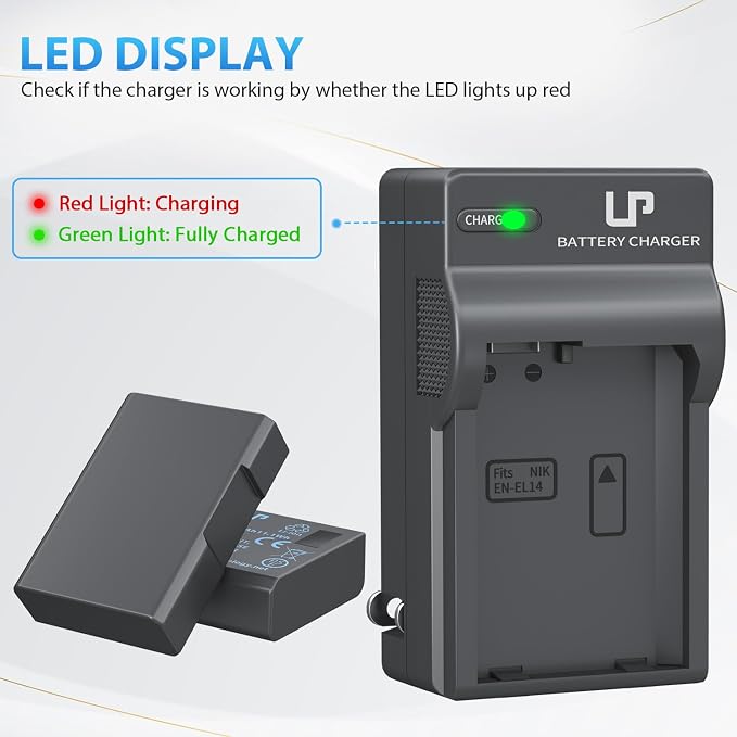 LP EN-EL14 EN EL14a Battery Charger Pack, P7800 & More - Image 5