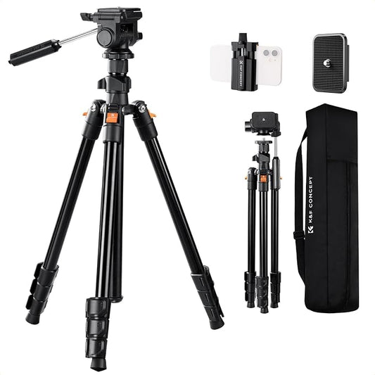 K&F CONCEPT Camera Tripod 76" for Travel, Video Tripod by KFCONCEPT