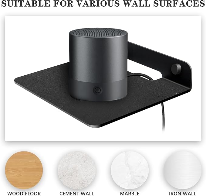 WISDING Small Floating Shelves, 4.25" Wall Metal Speaker Mount Shelves - Image 6