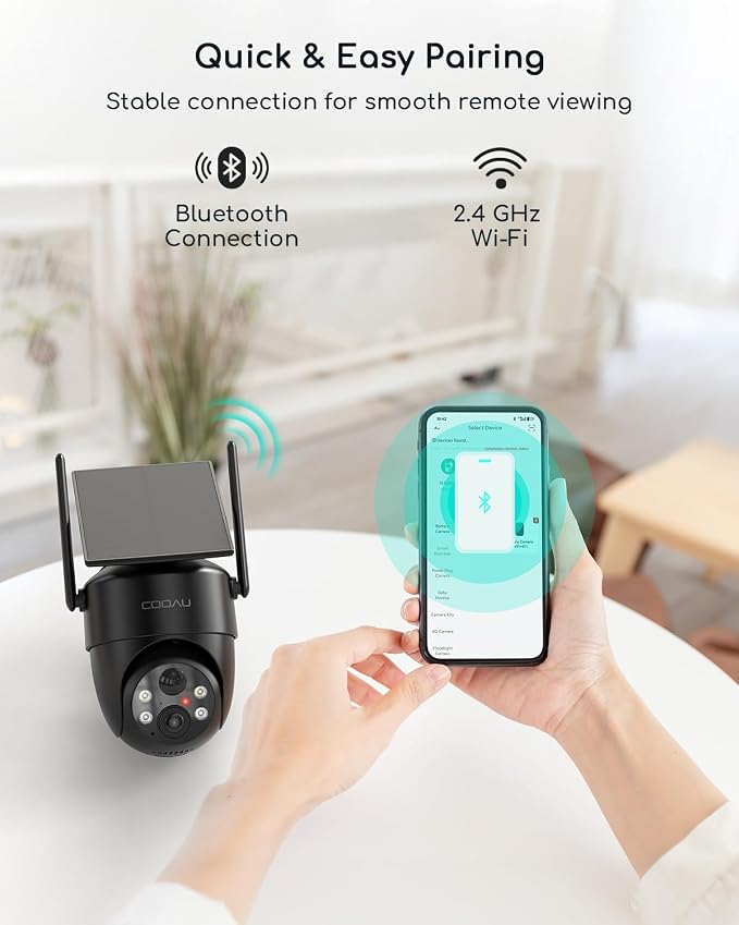COOAU Solar Security Cameras Wireless Outdoor – Low-Light Rechargeable​​ - Image 9