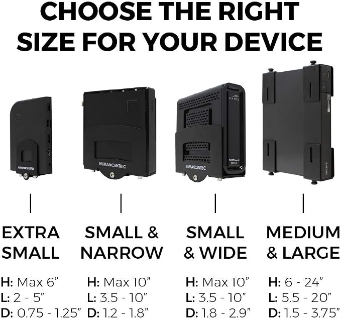 HumanCentric Cable Box and Modem Mount, Adjustable Wall Mount - Image 2