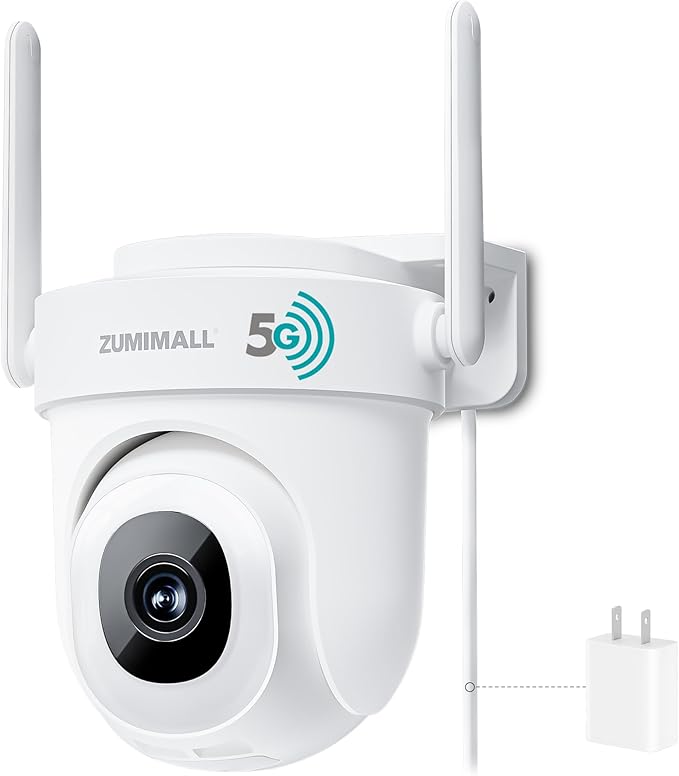 ZUMIMALL 2.5K Wired Cameras for Home Security, 2.4G/5G WiFi Outdoor Camera by ZUMIMALL
