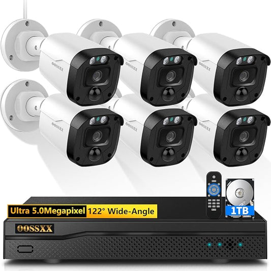 {2026 Update} 5MP Wired Security Camera System Outdoor, 8CH DVR by OOSSXX