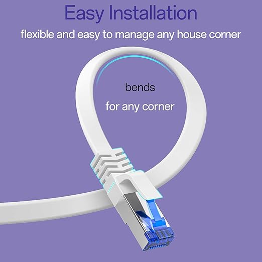 Cat8 Flat Ethernet Cable 25 FT Indoor & Outdoor, Invisable Ultra-Thin Ethernet - Image 5