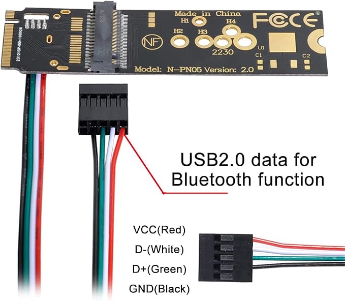 NGFF A/E-Key Card to M.2 NGFF Key-M NVME SSD Adapter - Image 4