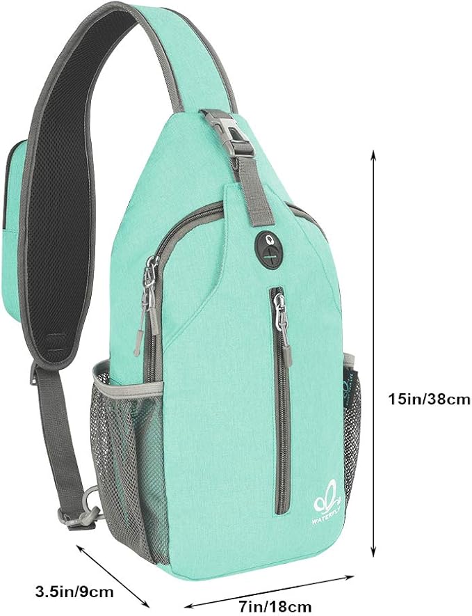 WATERFLY Crossbody Sling Backpack Sling Bag Travel Hiking Chest Bag Daypack - Image 5