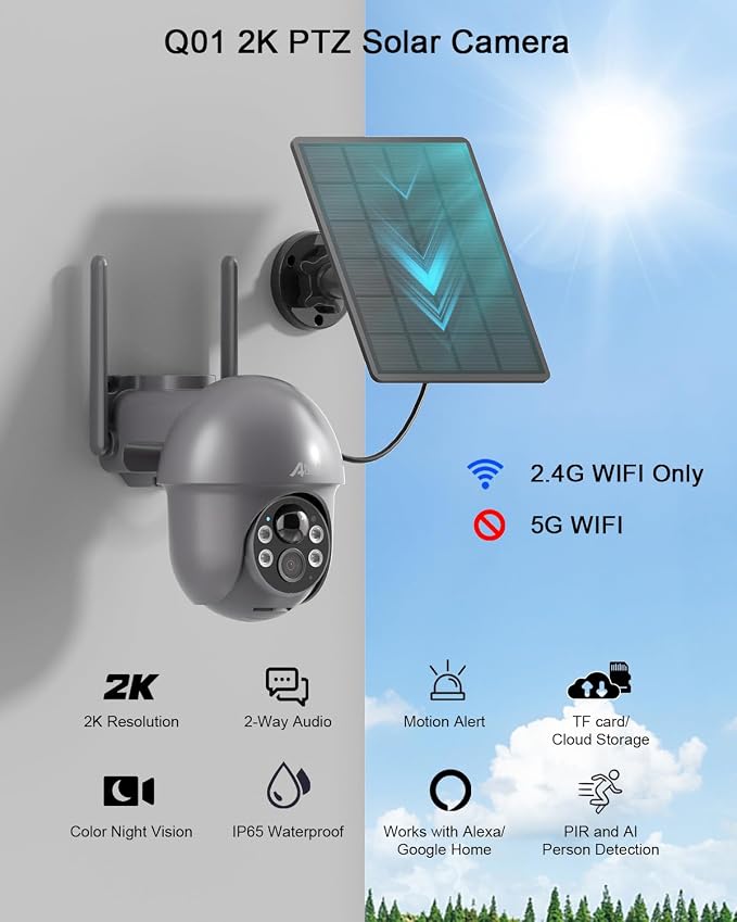 ANRAN 3MP Security Camera Wireless Outdoor, 2K Solar Outdoor Camera - Image 3