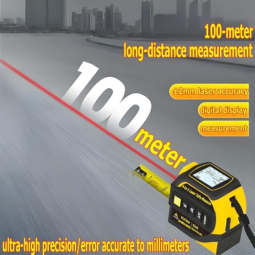 Tape Measure 4-in-1 Laser Digital Measuring Tape & 100m/328ft Laser Distance - Image 3
