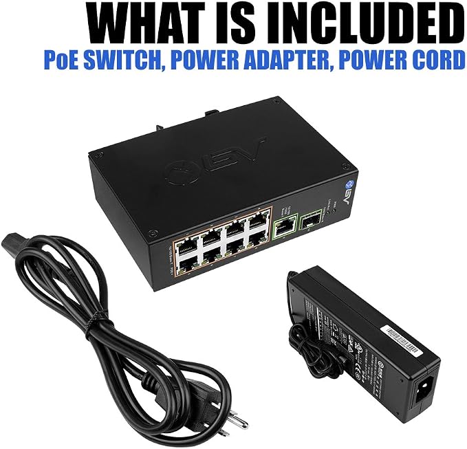 BV-Tech 8-Port Industrial PoE+ Switch | 2X 90W BT, Gigabit Uplink & SFP | PoE - Image 7