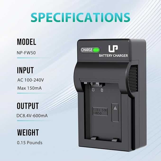 NP-FW50 Battery Charger, LP Charger Compatible - Image 5