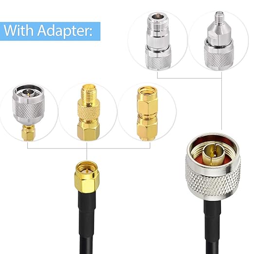 Superbat SMA Male to N Male Coaxial Coax Cable 20inches, SMA to N Cable + 5pcs - Image 5
