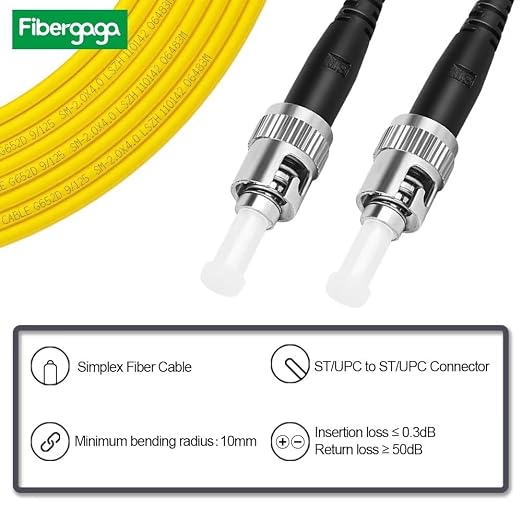 Fibergaga-30M OS2 ST to ST Fiber Patch Cable Single Mode, Length Option: - Image 2
