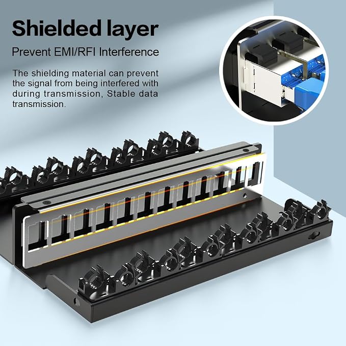 12 Port Patch Panel Blank Keystone Patch Panel Shielded Compatible - Image 6