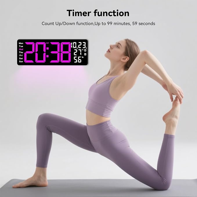 Digital Wall Clock Large Display, 17.3" Digital Clock - Image 3