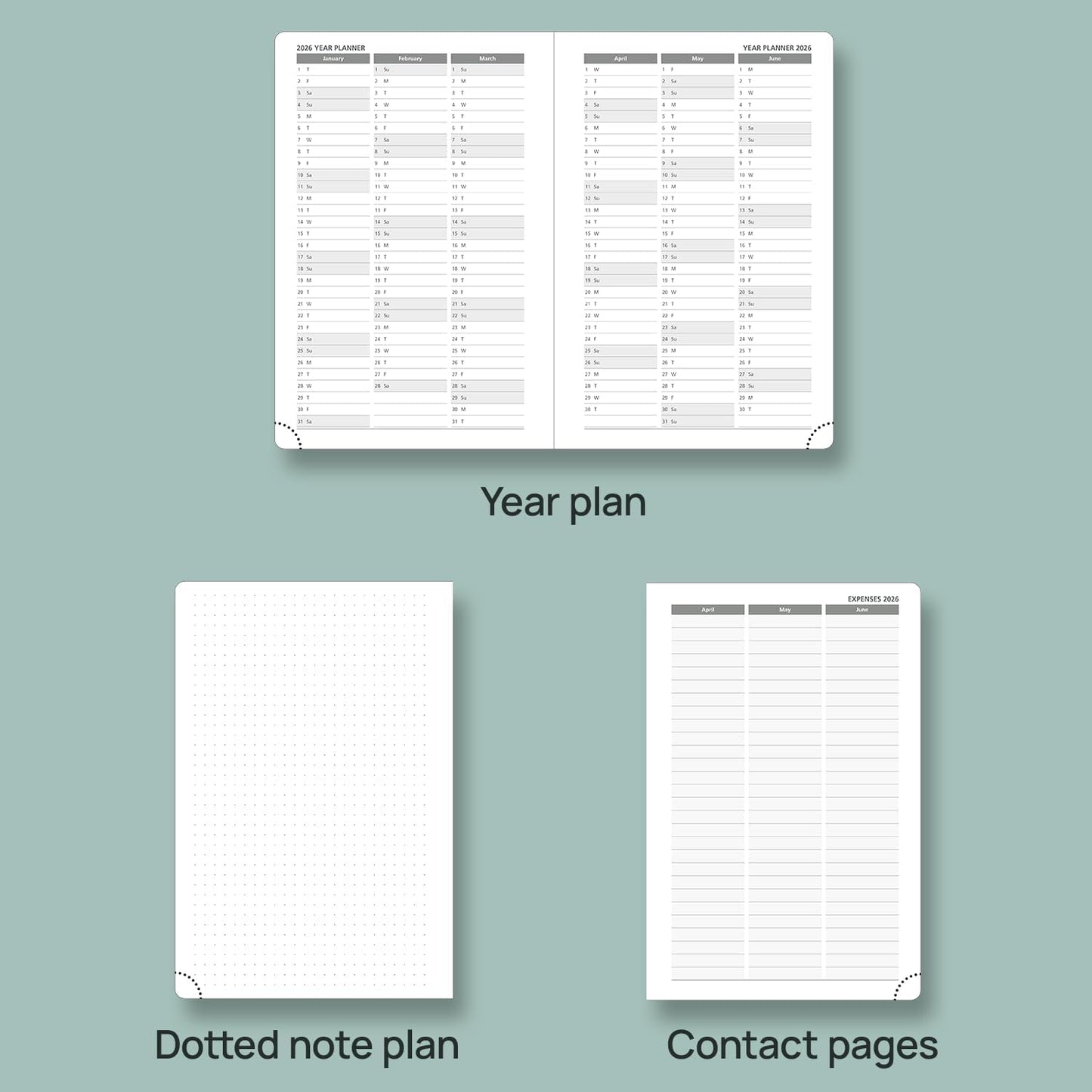 POPRUN 2025-2026 Daily Planner One Page Per Day (Medium - 5.75'' x 8.5'') - Academic Calendar (July 2025 - June 2026), 2025 Day Appointment Book with Monthly Tabs, Hardcover - Violet