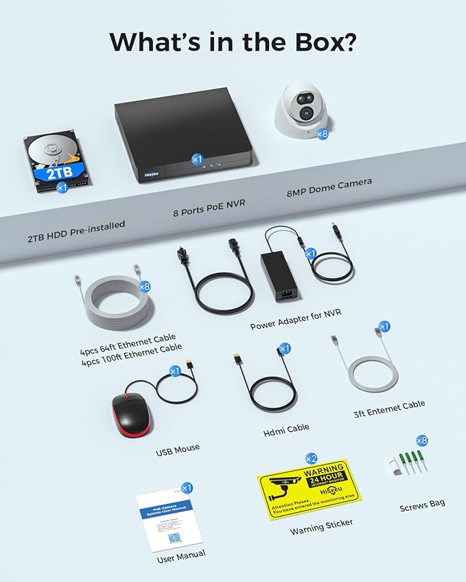 【121°Wide View+4K HD】 Hiseeu 4K Security Camera System, No Monthly Fee - Image 9