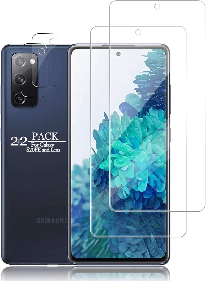 Galaxy S20 FE HD Clear Tempered Glass Screen Protector + Camera Lens Protectors by YEYEBF