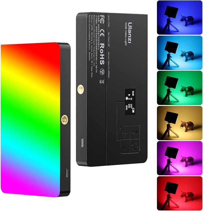 ULANZI LT002 RGB Video Light, Portable LED Camera Light Panel 0-360 Full Color by ulanzi