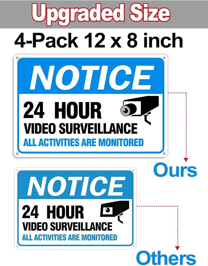 Video Surveillance Sign, Reflective and Waterproof Material 24 Hour - Image 2