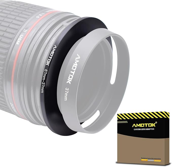 67mm Lens to 37mm Camera Lens Adapter, 67mm to 37mm Filter Step-Down Ring by AMOTOK