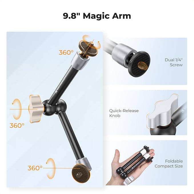 K&F CONCEPT 9.8" Magic Arm Clamp Kit - Image 2